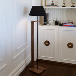 Opviq AYD-3130 Lámpara de Pie de Madera Negra